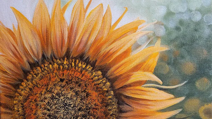 How to paint a Large Golden Sunflower | LIVE Acryl...