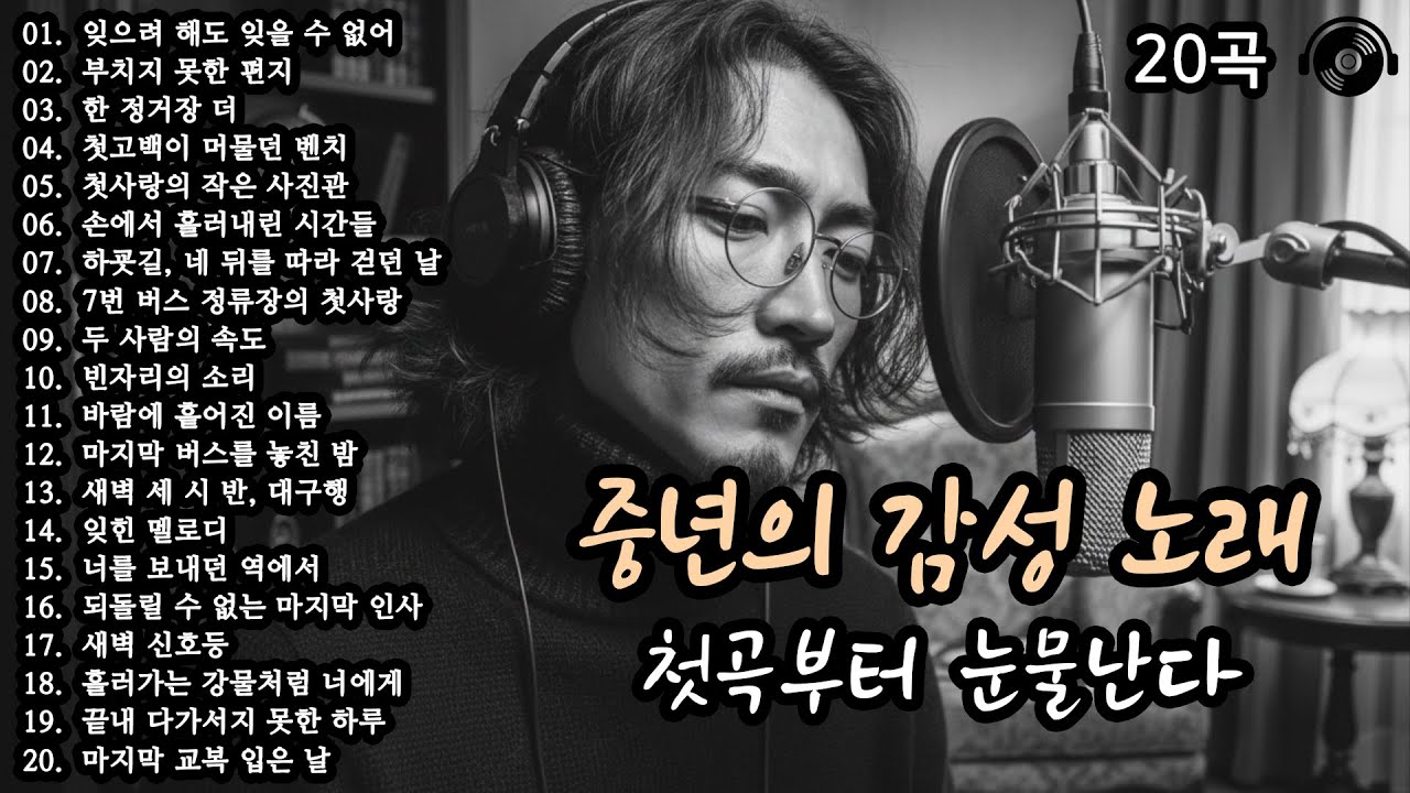 첫곡부터 눈물난다 🎵 중년을 위로하는 감성 노래 20곡 #감성발라드 #중년감성 #7080노래