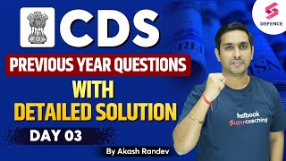 CDS Previous Year Questions (PYQs) for CDS/AFCAT/CAPF 2023 | Part-3 | By Akash Randev