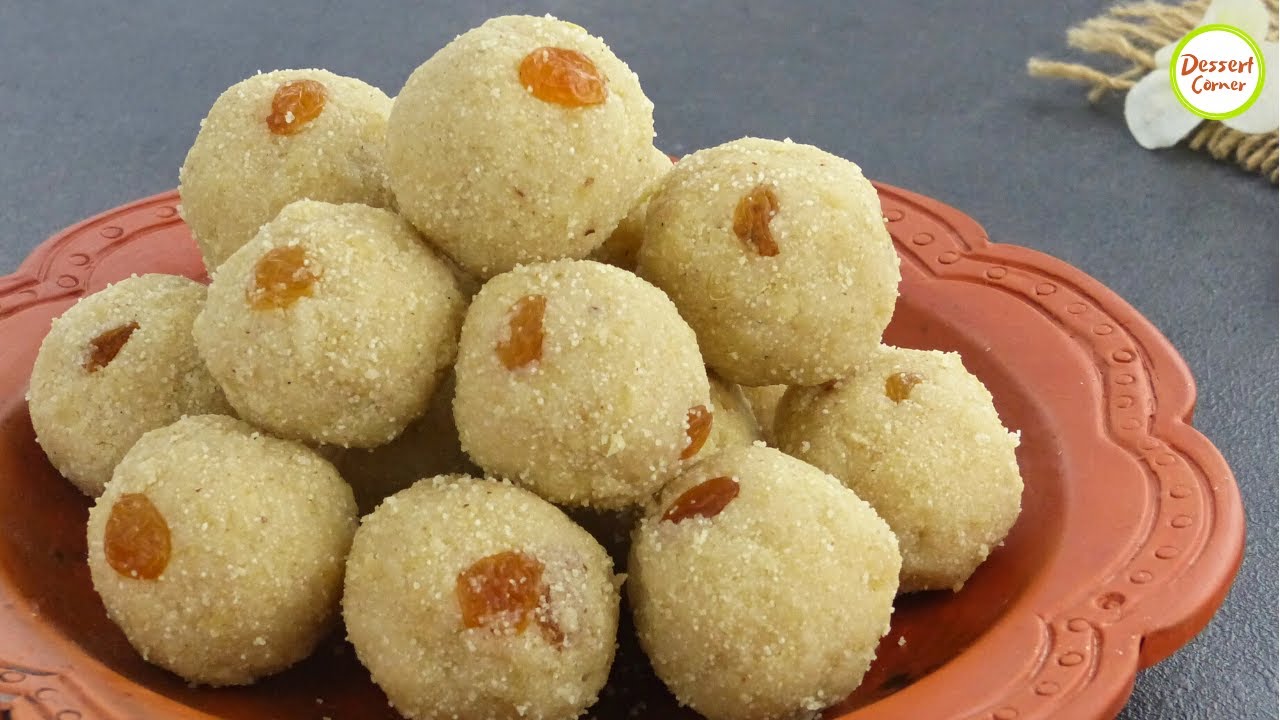 Semolina Laddu Coconut Rava Laddu dessertcornerrecipes Suji Laddu