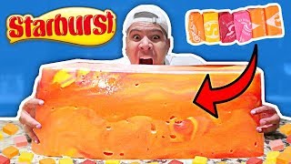 DIY GIANT EDIBLE STARBURST!! (WORLD'S LARGEST 10,000+ STARBURSTS)