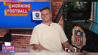 Adam Korsak on set of Good Morning Football