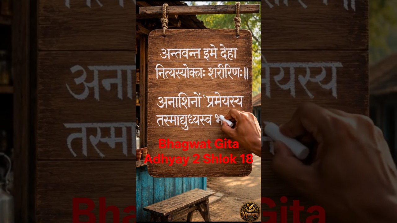 2.18 English-The Body Perishes, But the Soul Does Not | Bhagavad Gita Shloka 2.18 in English.