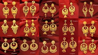 Latest Daily Wear 22k Gold Chandbali Earrings with Weight