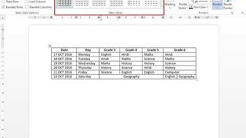 Applying Table Styles | Computer Training | Periwinkle