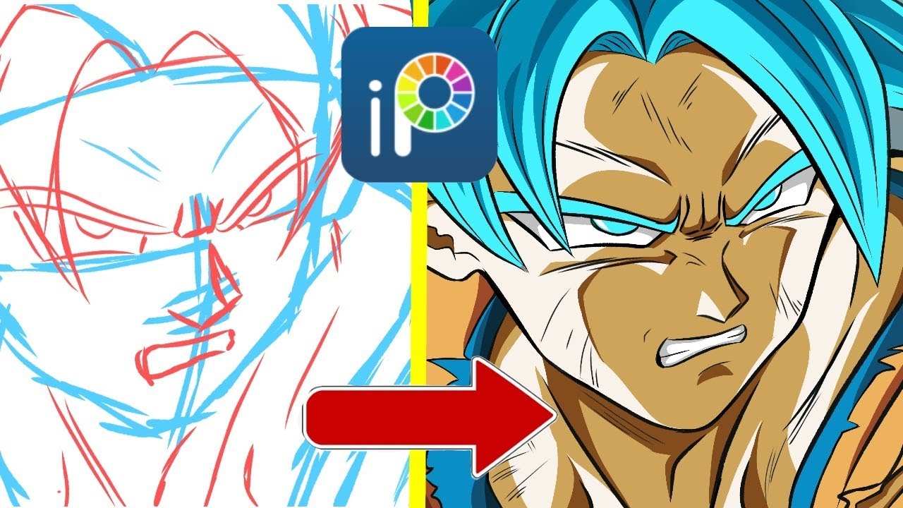 Ibis Paint X Tutorial speed drawing GOKU SSJ BLUE Dragon ball super