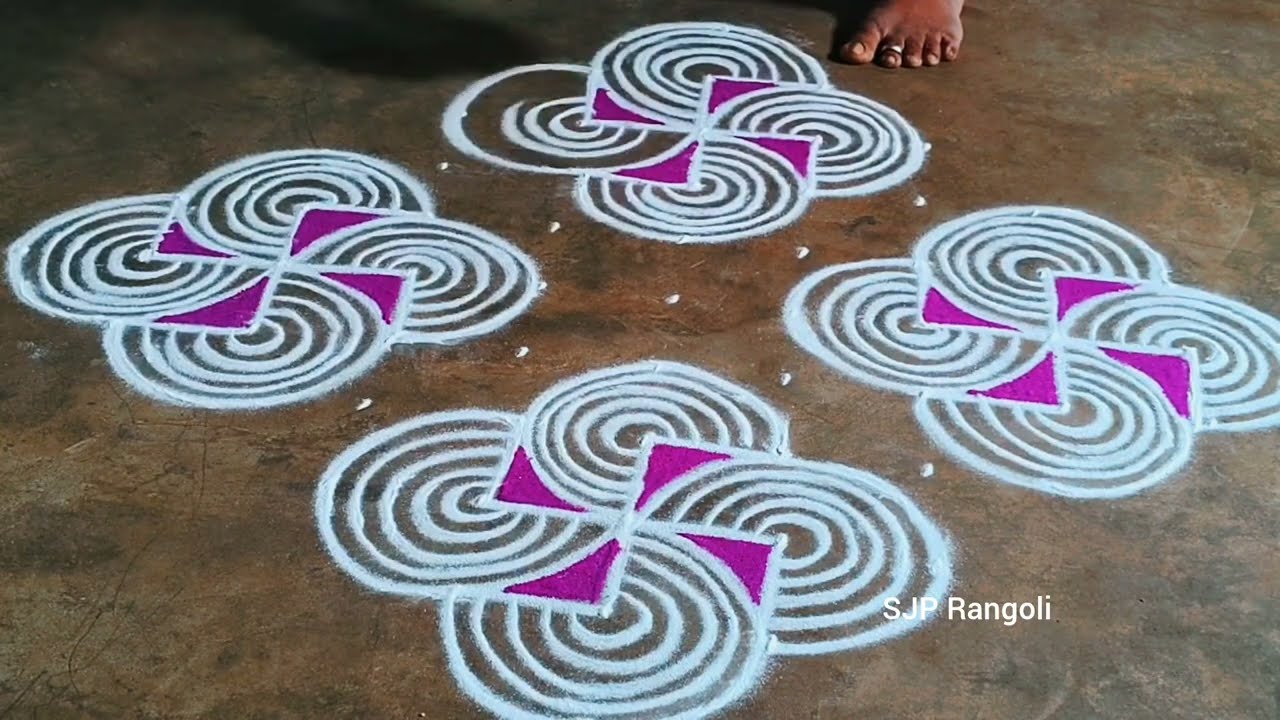 Thai poosam special Rangoli 🌺 11*1 dots simple design muggulu 🌺 Easy padi kolam designs 🌺