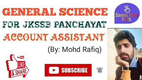 JKSSB Panchayat Account Assistant Gen. Science Syllabus Discussion.