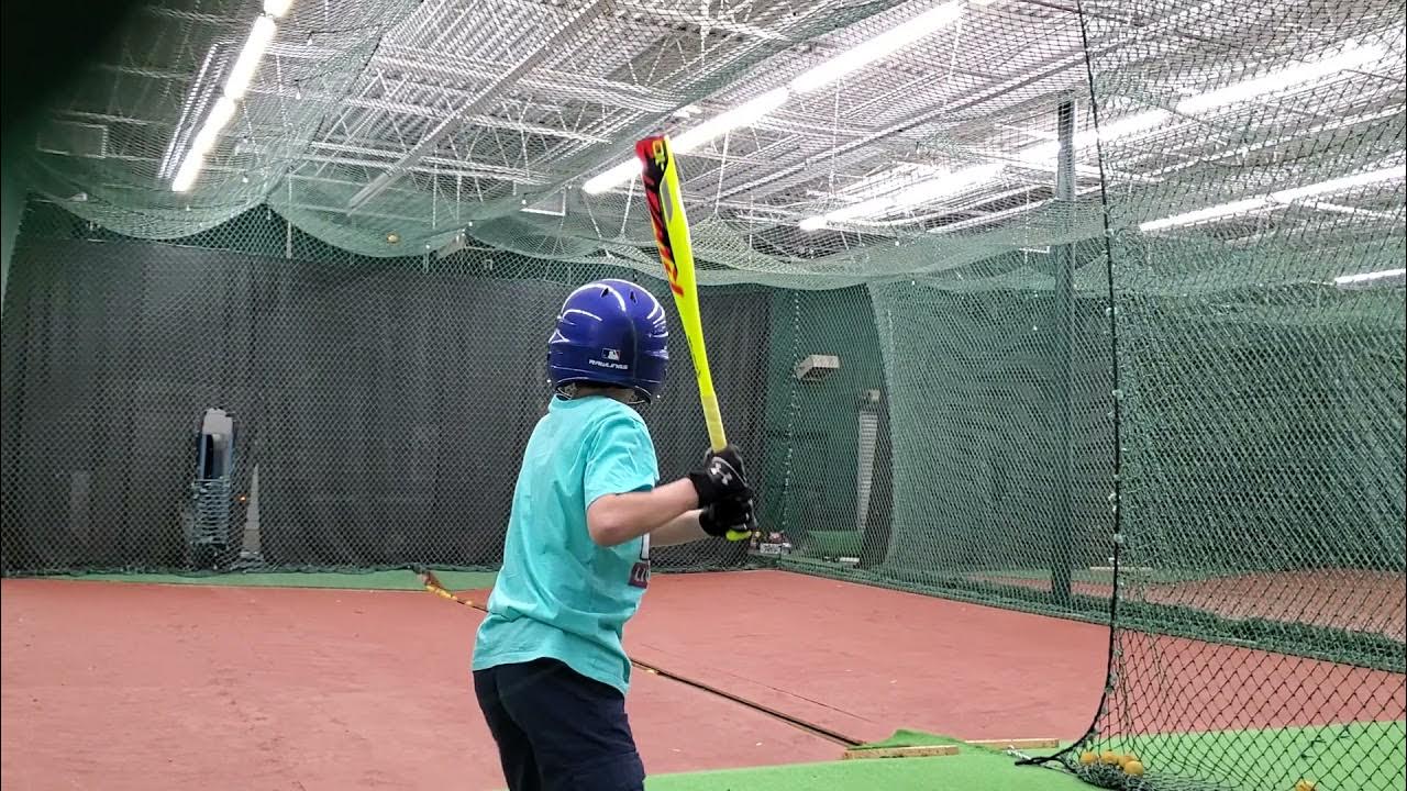 First time hitting off pitching machine (3040 Mph) YouTube