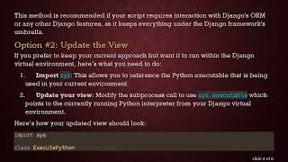 How to Run External Python Scripts in Your Django Virtual Environment?