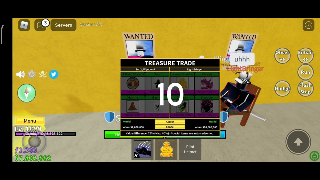 Trading Venom, Dragon, Shadow and Soul for 1+ Blox Fruit Storage