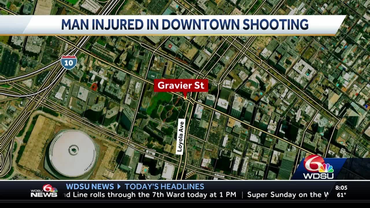 NOPD investigating Downtown shooting that left a man injured - YouTube
