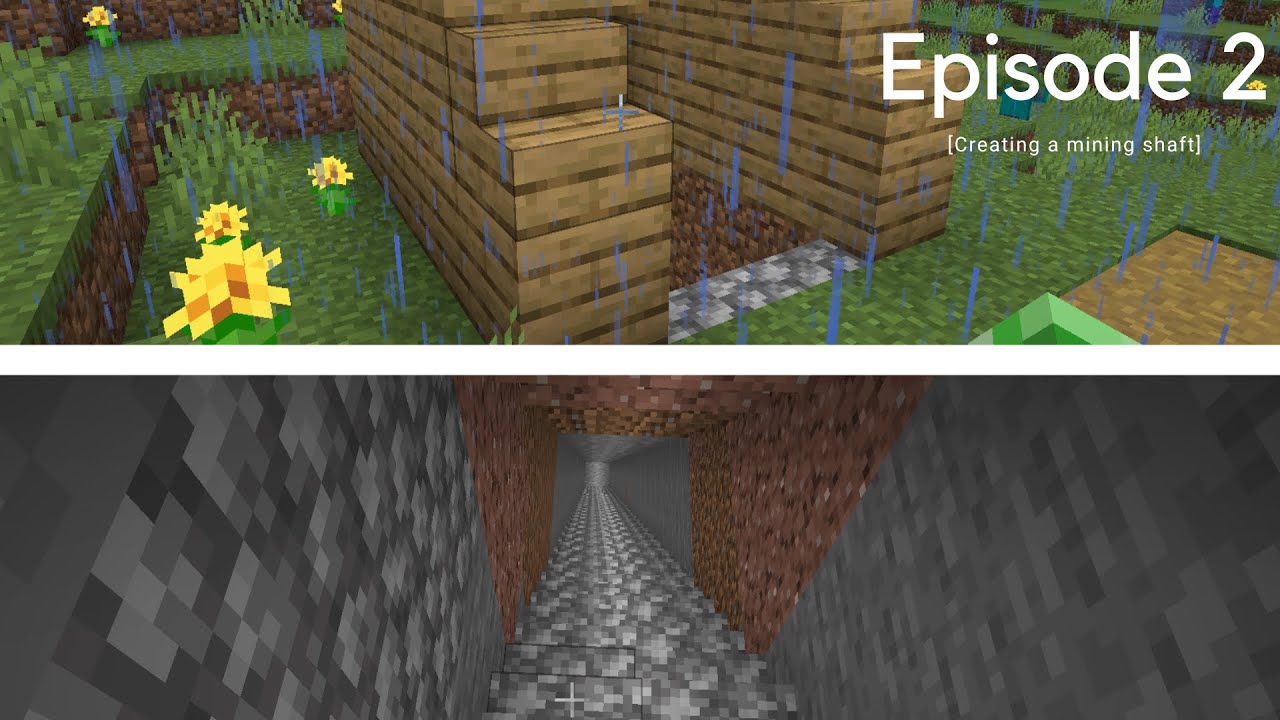 100 Days Minecraft Survival | Episode 2, Creating a mining shaft - YouTube