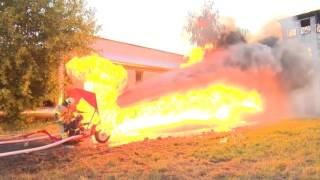 Water-cannon vs. Flame-thrower