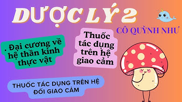 B3- Dược lý 2-Đại cương hệ thần kinh TV-T.tác dụng trên hệ giao cảm-T. tác dụng trên hệ đối giao cảm