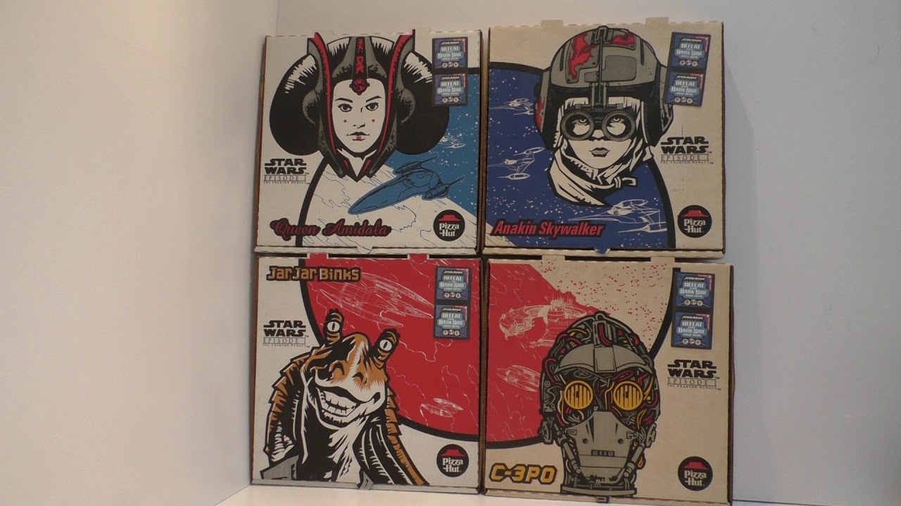 STAR WARS THE PHANTOM MENACE SET OF PIZZA HUT USA BOXES - YouTube