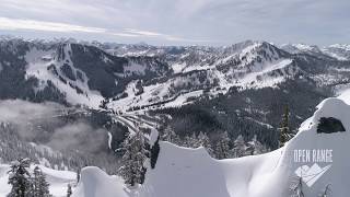 Stevens Pass Skyline Lake Snowshoe Aerial