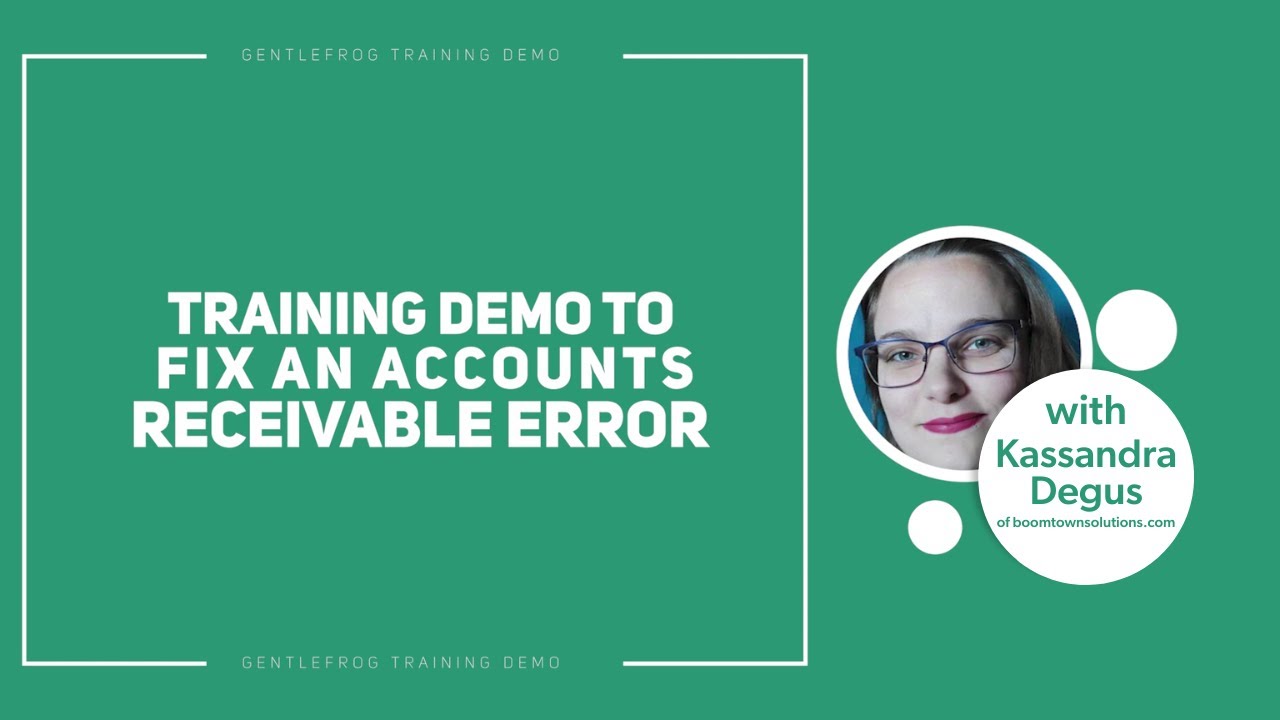 Training Demo - Fix Accounts Receivable Error in QuickBooks Online ...