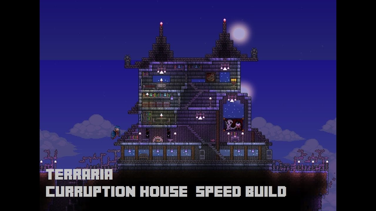 Terraria Corruption Island House (Speed Build) 