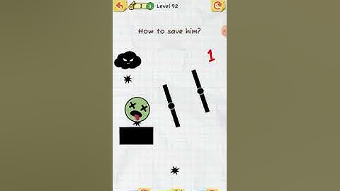 Draw 2 Save Stickman Puzzle Level 92: How to save him #draw #drawing #shorts