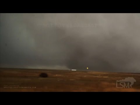 3-13-2021 Happy, TX Large Wedge Tornado crosses I-27 (Close Range)