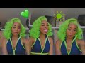 SLIME GREEN HAIR TUTORIAL💚 | WATER COLOR METHOD + QUICK INSTALL, CUTTING, & STYLING💇🏽‍♀️