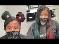 How to Keep Your Braids the Same Size! Christmas Colored Knotless Box Braids |Dopecember Day 14