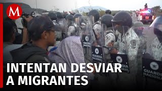 La caravana viacrucis migrante rompió el operativo implementado por el INM en Oaxaca