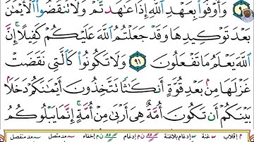 (21) تلاوة بصوت القارئ هزاع البلوشي سورة النحل، الآيات: 91-93