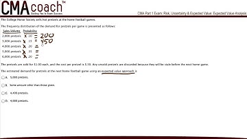 CMA Exam Part 1 - Expected Value Analysis