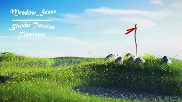 ✔How to make a Meadow scene in blender|| Meadow scene blender tutorial timelapse |