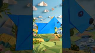 🛑 STOP! Can YOU fold this Easy Origami Dog? 🐕 (Quick Paper Craft) #Shorts