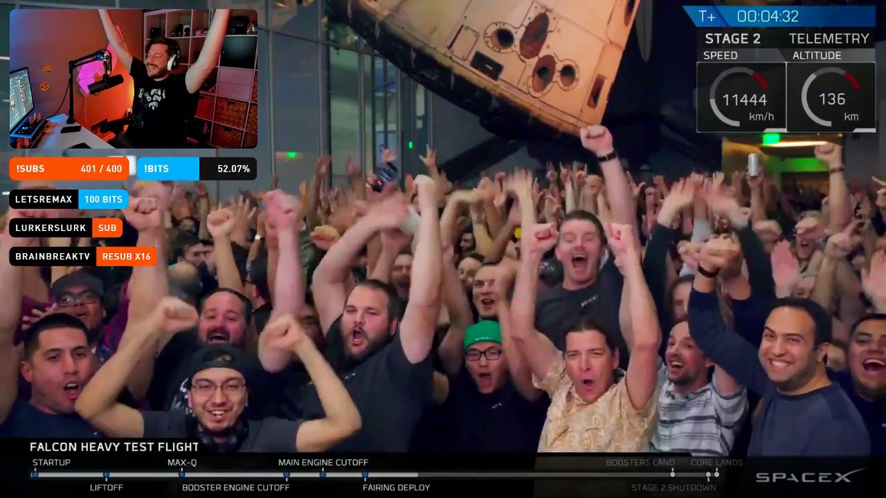 Watching the SpaceX Falcon Heavy Launch w/ Chat