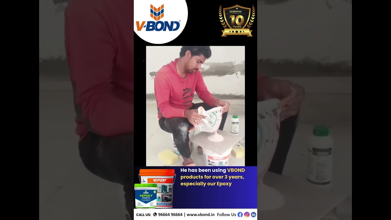 🎉 Congratulations to Mr. Vinod Kumar – Winner of the VBOND Epoxy Grout Challenge!