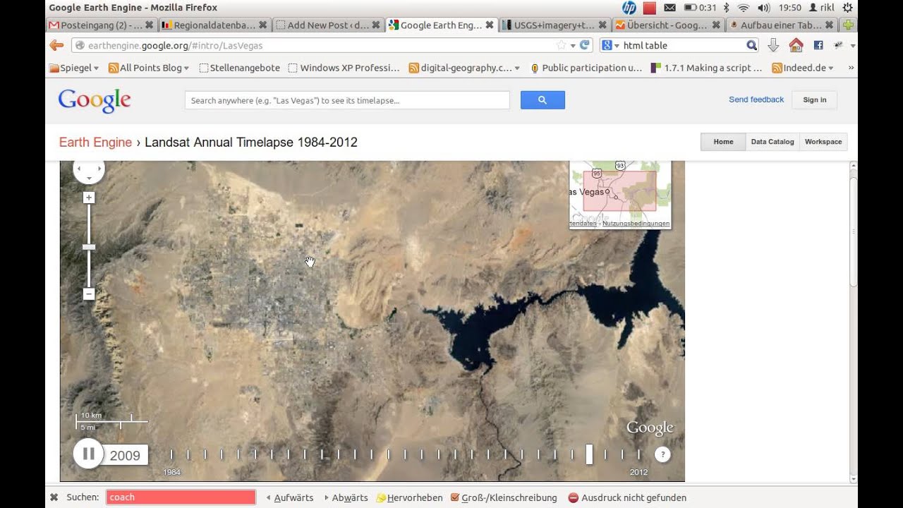 google earth engine impressions urban growth of Las Vegas YouTube