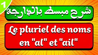 شرح مبسط بالدارجة لدرس Le pluriel des noms en al et ail