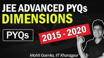 Dimensions | JEE Advanced 2015 - 2020 Solution | JEE Advanced PYQ | Mohit Sir (IIT KGP) #IITJEE