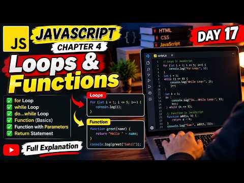 JavaScript Loops & Functions Explained in Hindi 🔥 | Day 17 | Web Development