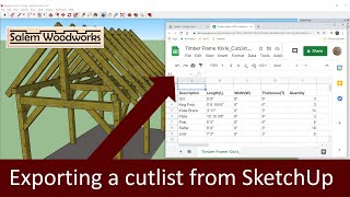 Exporting a timber frame cutlist from SketchUp