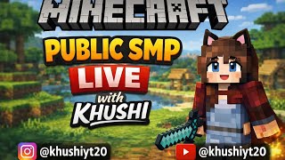 Minecraft Public Smp 🎀 |24/7 •girlgamer• pookie smp join now 🎀| minecraft live #minecraft #fyp #live