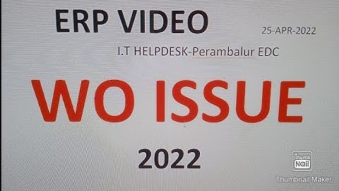 ERP-WORK ORDER ISSUE FOR FY 2022-23