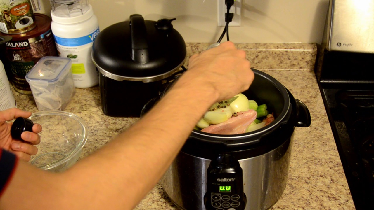 How to make Chicken Stock in the Pressure cooker, 1 hour - YouTube