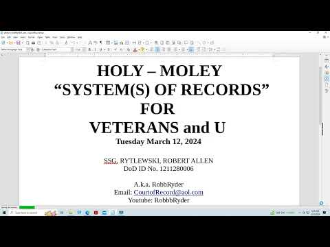 Видео: HOLY MOLEY -- System(s) of Records for Veterans and U