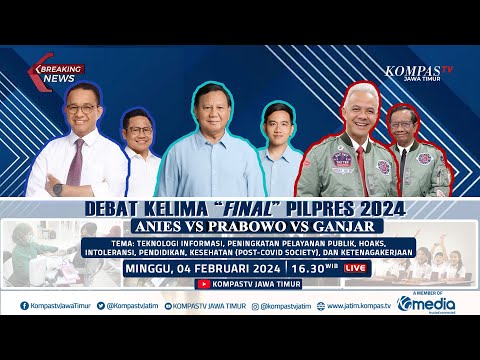 LIVE - Debat Capres Kelima di Pipres 2024: Anies Baswedan X Prabowo Subianto X Ganjar Pranowo!