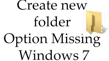 Fix New Folder Is Missiing From Right Click Menu Windows 7 & Vista