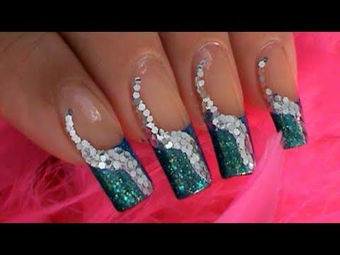 Take 2 Blue Green Silver Nail Art Design Tutorial You Take 2 Blue Green Silver Nail Art Design Tutorial