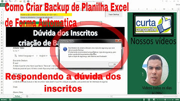 Como Criar backup de planilha excel