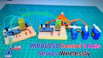 Draadloze besturing van een 3-assige servo met behulp van de MPU6050 en de HC-05 Bluetooth-module