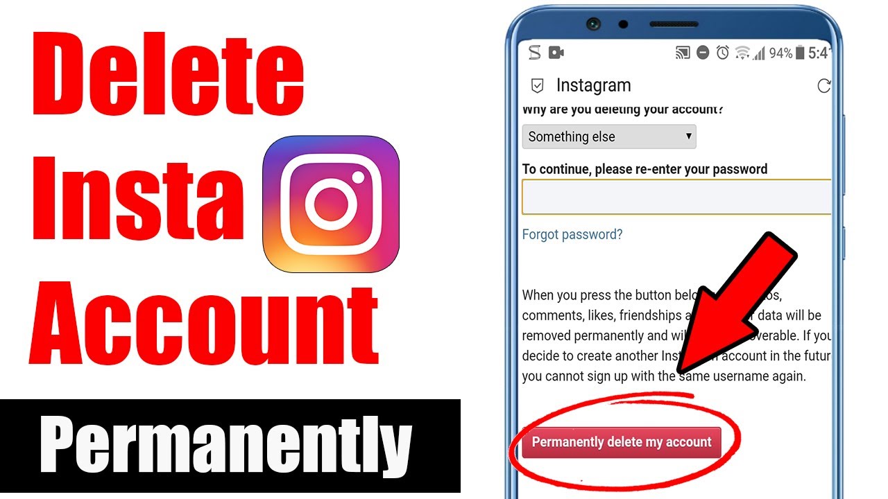 how to delete your instagram account youtube