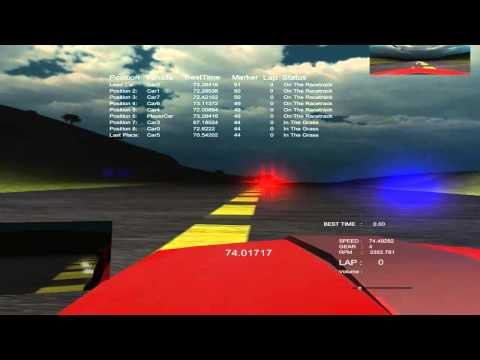 Unity3D Racing With Drivers Outside Rear View Mirror